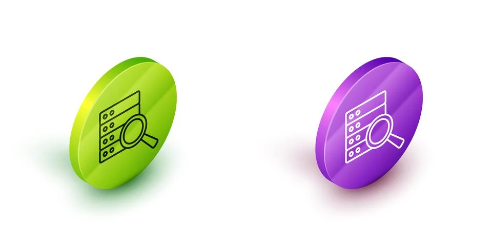 Isometric line Server, Data, Web Hosting icon isolated on white background Stock Illustration