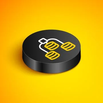 Isometric line Server, Data, Web Hosting icon isolated on yellow background Illustrazione stock
