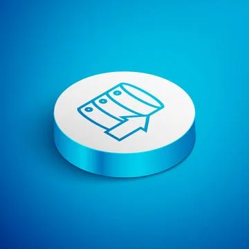 Isometric line Server, Data, Web Hosting icon isolated on blue background. .. Stock Illustration