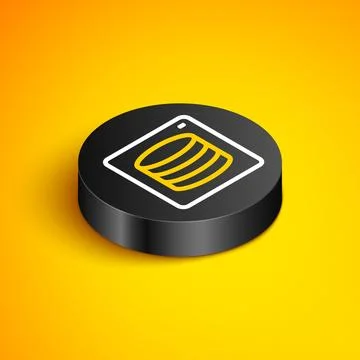 Isometric line Server, Data, Web Hosting icon isolated on yellow background.. Stock Illustration