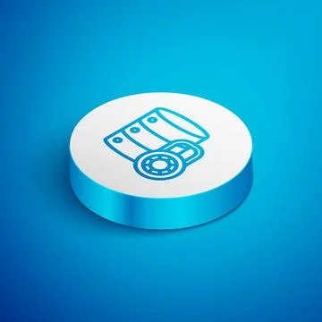 Isometric line Server security with closed padlock icon isolated on blue Illustrazione stock