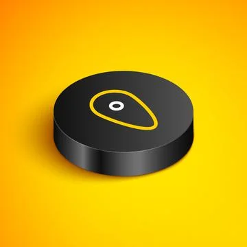 Isometric line Shield icon isolated on yellow background. Guard sign. Security 스톡 일러스트