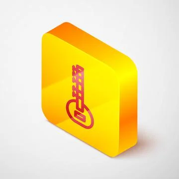 Isometric line Sitar classical music instrument icon isolated on grey background 스톡 일러스트