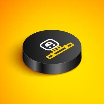 Isometric line Smart sensor system icon isolated on yellow background. Internet Stock Illustration