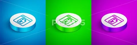 Isometric line Software, web developer programming code icon isolated on bl.. 库存插图
