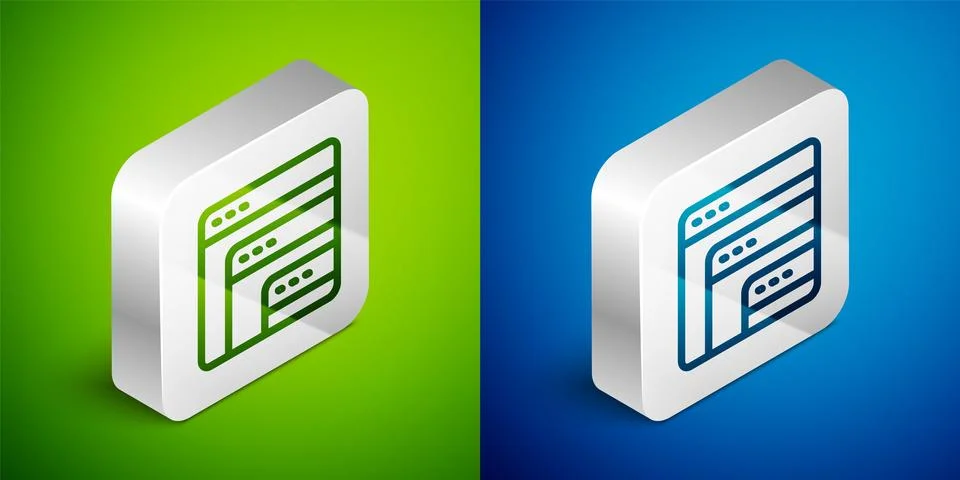 Isometric line Software, web developer programming code icon isolated on gr.. Illustrazione stock