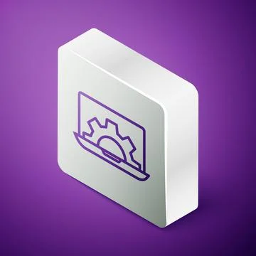 Isometric line Software, web development, programming concept icon isolated on 库存插图