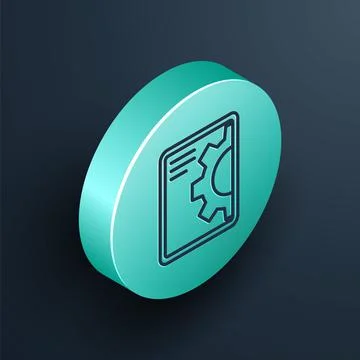 Isometric line Software, web development, programming concept icon isolated on Illustrazione stock