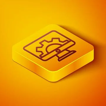 Isometric line Software, web development, programming concept icon isolated o Stock Illustration