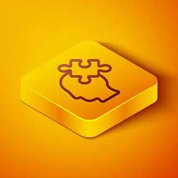 Isometric line Solution to the problem in psychology icon isolated on orange Illustrazione stock