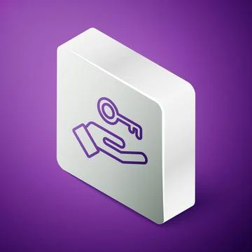 Isometric line Solution to the problem in psychology icon isolated on purple イラスト素材