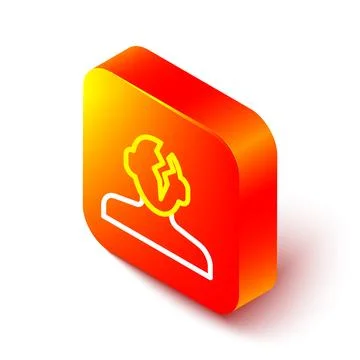 Isometric line Solution to the problem in psychology icon isolated on white Stock Illustration