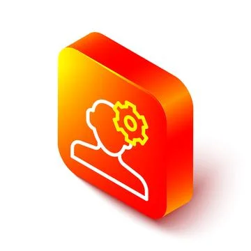 Isometric line Solution to the problem in psychology icon isolated on white.. Illustrazione stock