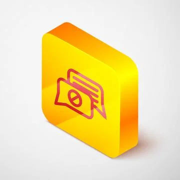 Isometric line Speech bubble chat icon isolated on grey background. Message icon Stock Illustration