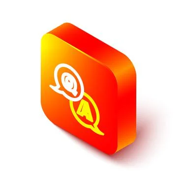 Isometric line Speech bubbles with Question and Answer icon isolated on white Stock Illustration