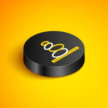 Isometric line Stack hot stones icon isolated on yellow background. Spa salon Stock Illustration
