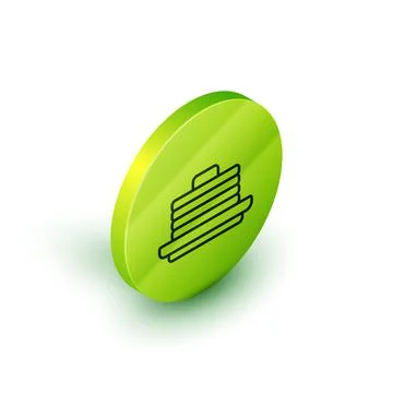 Isometric line Stack of pancakes icon isolated on white background. Baking with Illustrazione stock