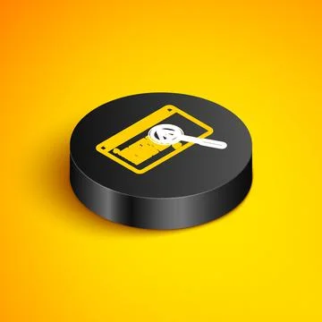 Isometric line System bug concept icon isolated on yellow background. Code bug Illustrazione stock