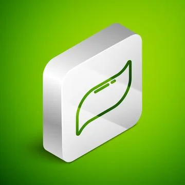 Isometric line Toothpaste icon isolated on green background. Silver square Stock Illustration