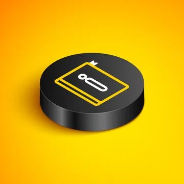 Isometric line User manual icon isolated on yellow background. User guide book Stock Illustration