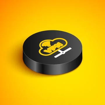 Isometric line VPN Network cloud connection icon isolated on yellow background Stock Illustration
