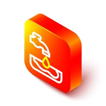 Isometric line Water problem icon isolated on white background. Poor countries Stock Illustration