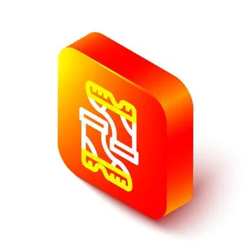 Isometric line Waterproof rubber boot icon isolated on white background. Gumb Stock Illustration