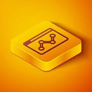 Isometric line Web analytics information and development website statistic icon Illustrazione stock