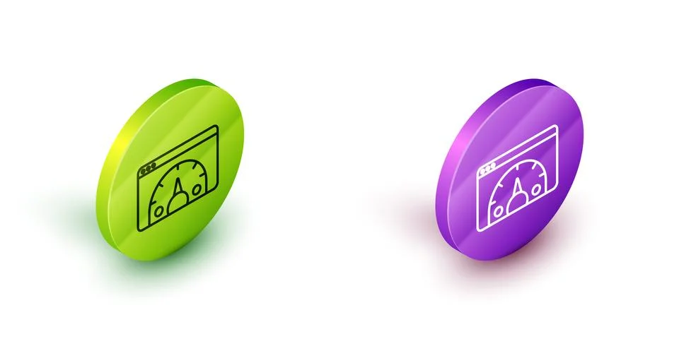 Isometric line Web analytics information and development website statistic icon Stockillustratie