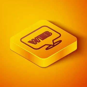 Isometric line Web and graphic design icon isolated on orange background Stock-Illustration