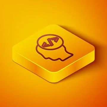 Isometric line Web design and front end development icon isolated on orange Illustrazione stock