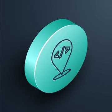 Isometric line Web design and front end development icon isolated on black イラスト素材