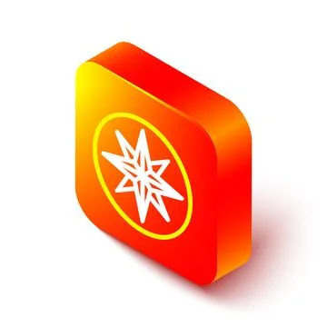 Isometric line Wind rose icon isolated on white background. Compass icon fo.. Stock Illustration