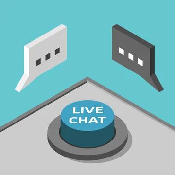 Isometric live chat button Stock Illustration