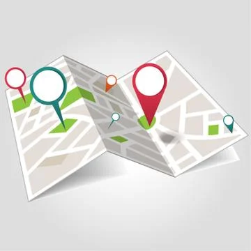 Isometric location map Stock Illustration