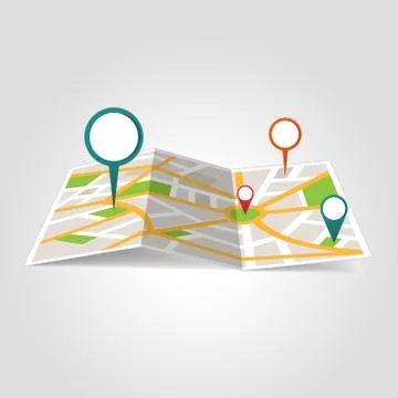 Isometric location map Stock Illustration