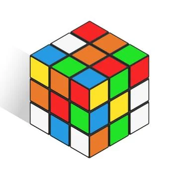 Isometric logic cube similar rubik toy vector icon Illustrazione stock