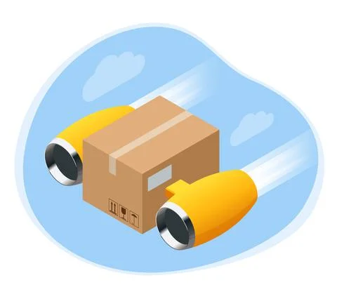 Isometric Logistics and Delivery concept. Delivery home and office. City Illustrazione stock