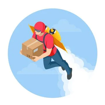 Isometric Logistics and Delivery concept. Delivery home and office. City 库存插图