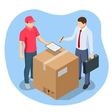 Isometric Logistics and Delivery concept. Delivery home and office. City 스톡 일러스트