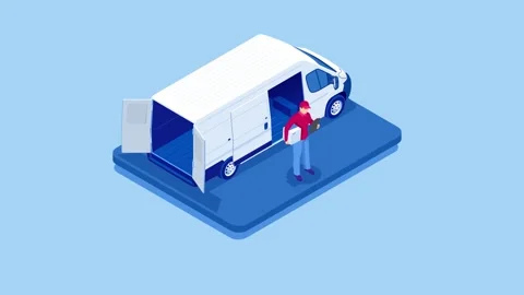 Isometric Logistics and Delivery Stock Footage 131274586
