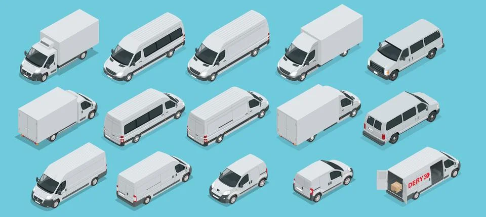Isometric Logistics icons set of different transportation distribution vehicles イラスト素材
