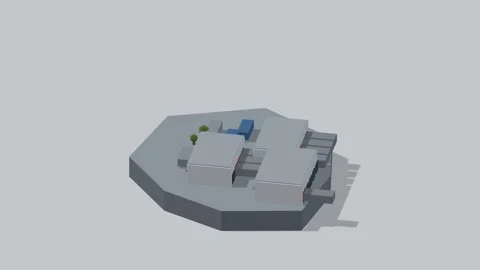 Isometric logistics warehouse hub rotating diorama seamless loop Stock Footage 340077349