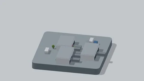 Isometric logistics warehouse hub rotating diorama seamless loop Stock Footage 340077356