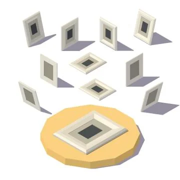 Isometric lowpoly Picture Frame Stock Illustration