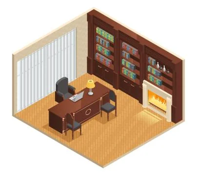 Isometric Luxury Interior Illustrazione stock