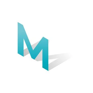 Isometric M letter logo vector Stock Illustration