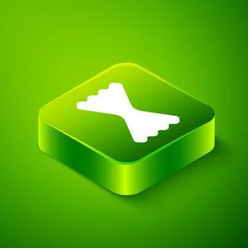 Isometric Macaroni icon isolated on green background. Italian cuisine. Green Stock Illustration