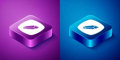 Isometric Magic stone icon isolated on blue and purple background. Fantasy cr Illustrazione stock