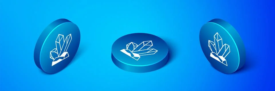 Isometric Magic stone icon isolated on blue background. Fantasy crystal. Jewelry Stockillustratie